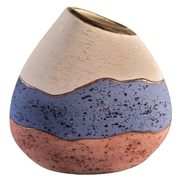 VINTAGE 1990s SIGNED Craig Nowell 22K gold inlay Southwestern pottery vase 6" - Picture 8 of 8